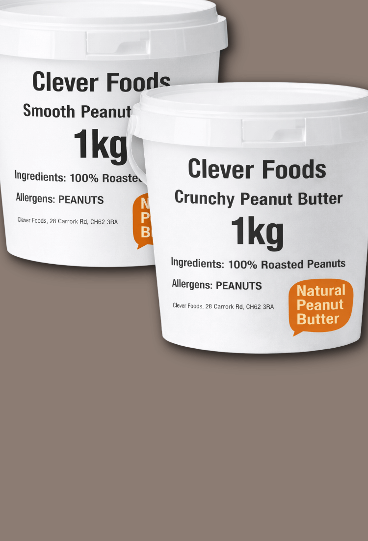 1kg peanut butters smooth and crunchy clever foods uk